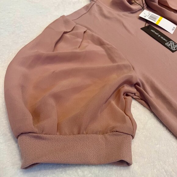 Cable & Gauge, Mauve Tie-Neck Blouse, Size M - Picture 7 of 11